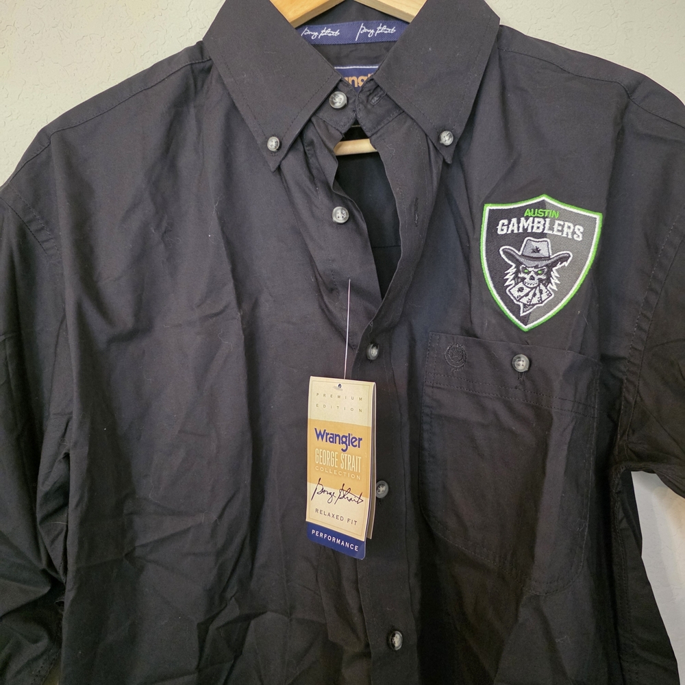 Wrangler Black Shirt with Gamblers Emblem